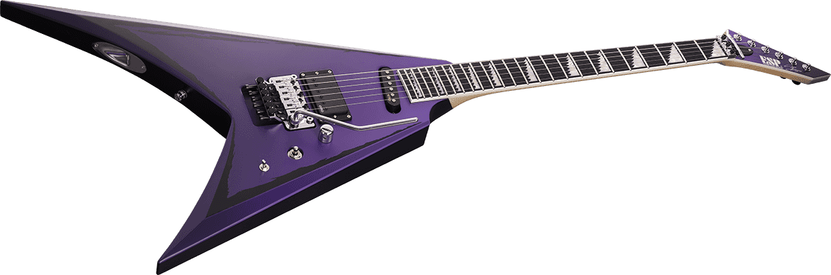 Esp Alexi Laiho Ripped Signature 2h Fr Eb - Purple Fade W/ Pinstripes - E-Gitarre aus Metall - Variation 1