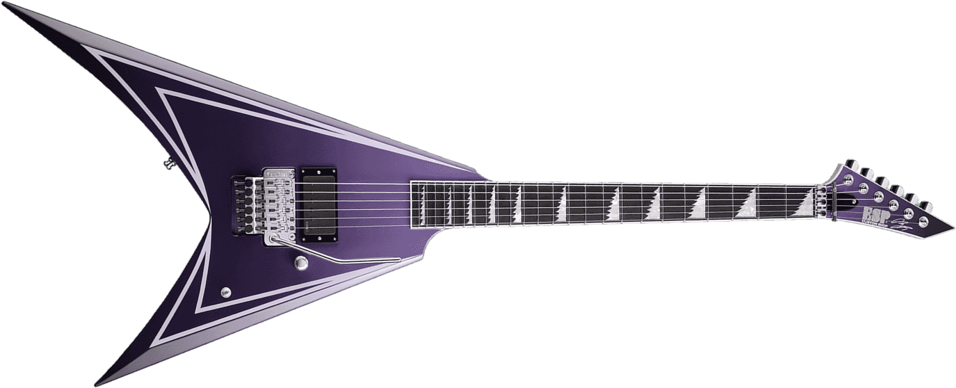 Esp Alexi Laiho Hexed Signature H Fr Eb - Purple Fade Satin W/ Ripped Pinstripes - E-Gitarre aus Metall - Main picture