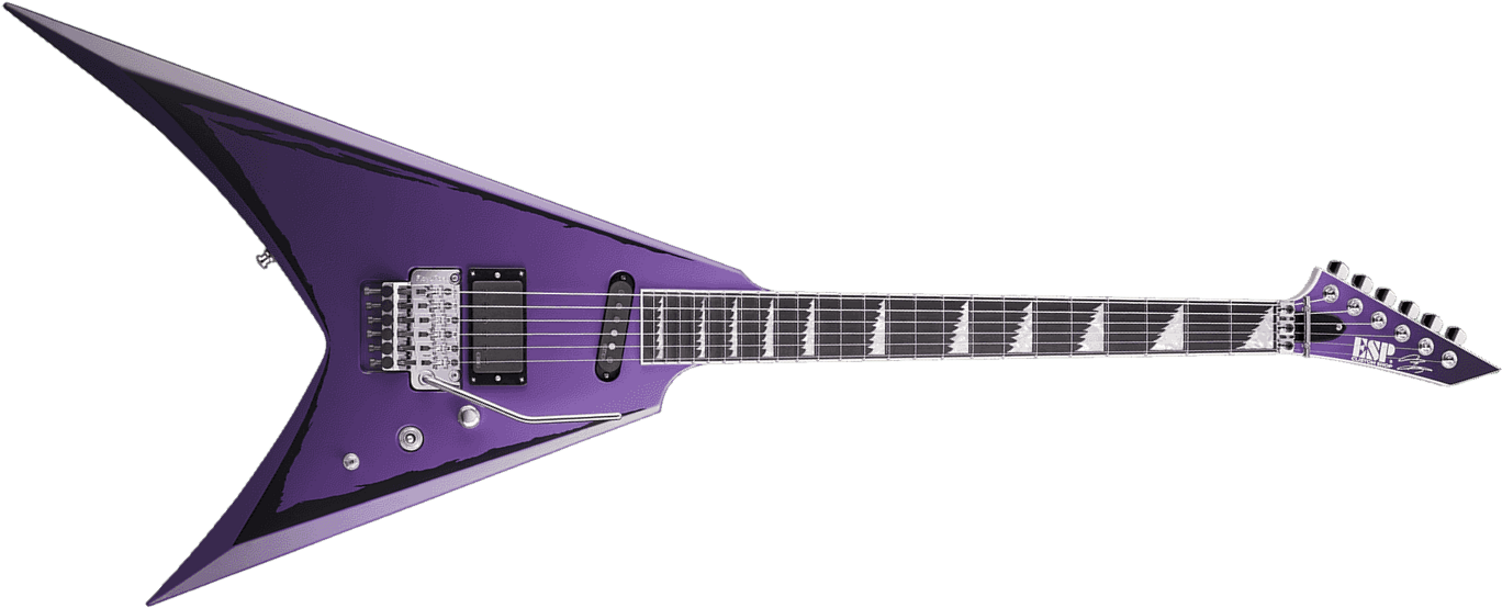 Esp Alexi Laiho Ripped Signature 2h Fr Eb - Purple Fade W/ Pinstripes - E-Gitarre aus Metall - Main picture