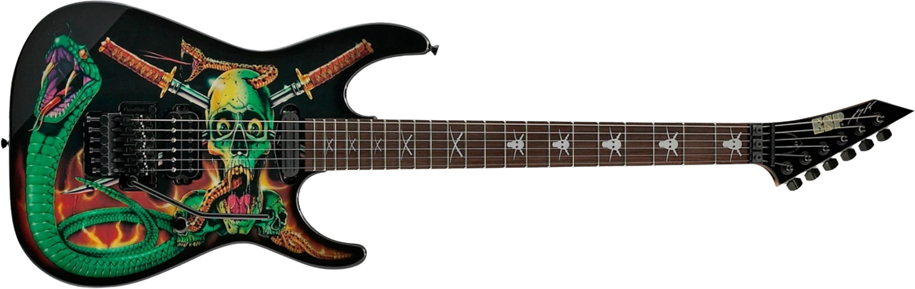 Esp Custom Shop George Lynch Skulls & Snakes Jap Signature Hst Fr Rw - Custom Graphic - E-Gitarre aus Metall - Main picture