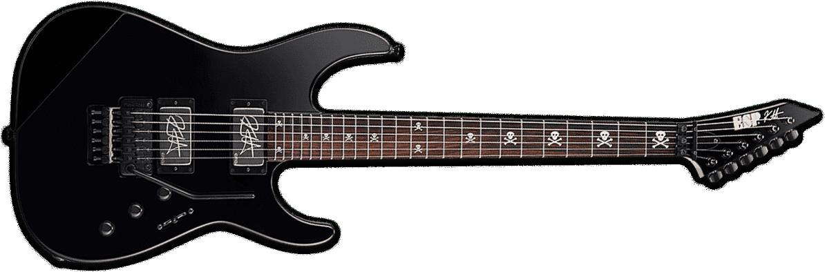 Esp Custom Shop Kirk Hammett Kh-2 Neck Thru Body Jap Signature 2h Emg Fr Rw - Black - E-Gitarre in Str-Form - Main picture