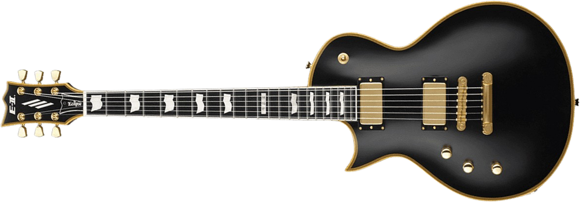 Esp E-ii Eclipse Db Lh Jap Gaucher 2h Emg Ht Eb - Vintage Black - Single-Cut-E-Gitarre - Main picture