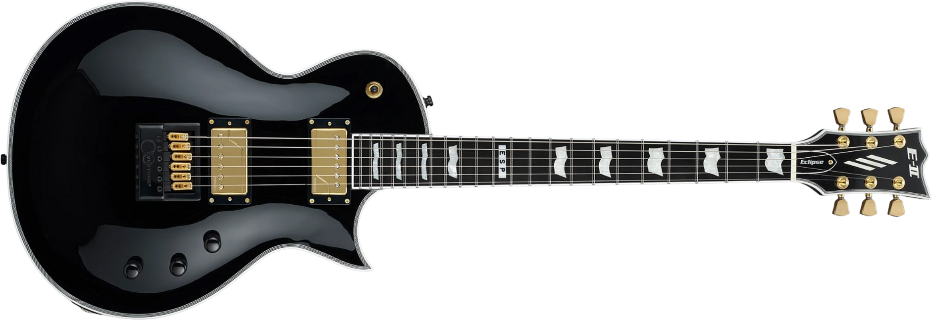 Esp E-ii Eclipse Full Thickness Evertune Jap 2h Fishman Fluence Modern Ht Eb - Gloss Black - Single-Cut-E-Gitarre - Main picture