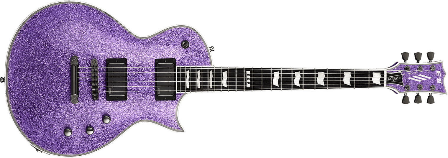 Esp E-ii Eclipse Jap 2h Emg Ht Eb - Purple Sparkle - Single-Cut-E-Gitarre - Main picture