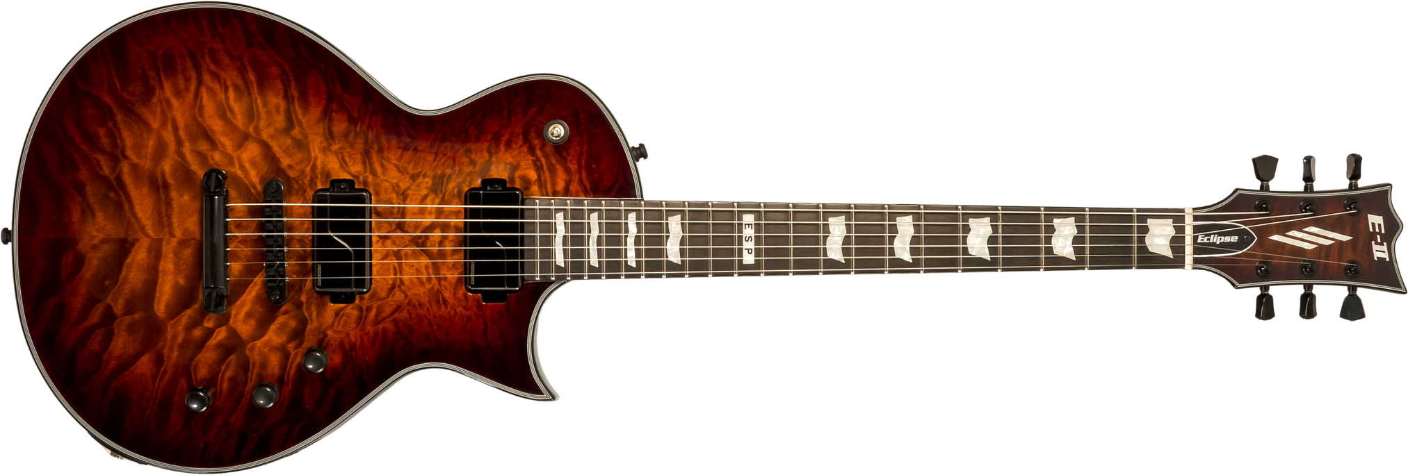 Esp E-ii Eclipse Jap 2h Fishman Fluence Modern Ht Eb - Tiger Eye Sunburst - Single-Cut-E-Gitarre - Main picture