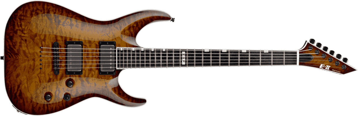 Esp E-ii Horizon Nt-ii Jap 2h Emg Ht Eb - Amber Cherry Sunburst - E-Gitarre in Str-Form - Main picture