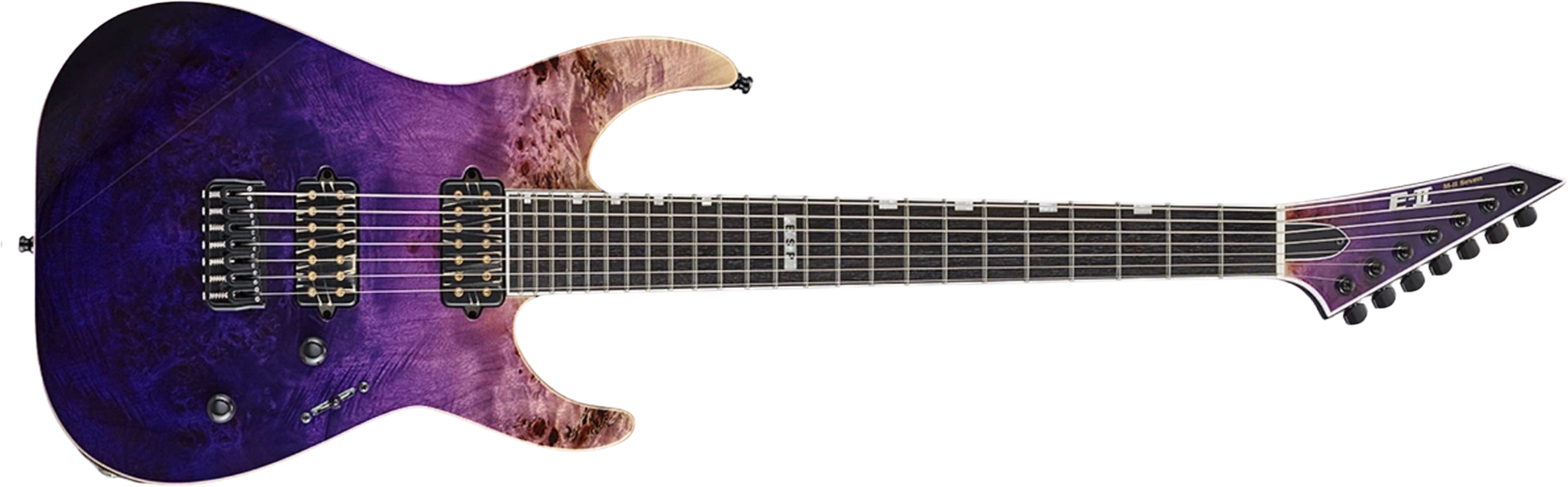Esp E-ii M-ii 7c Ht Japon 2h Bare Knuckle Eb - Purple Natural Fade - E-Gitarre aus Metall - Main picture