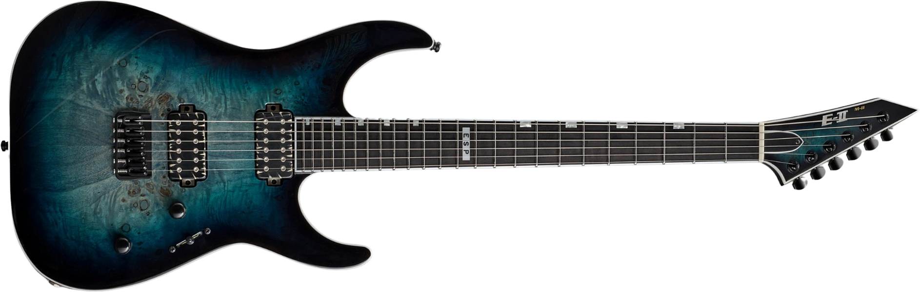 Esp E-ii M-ii Jap 2h Bare Knuckle Ht Eb - Mercury Blue Burst - E-Gitarre aus Metall - Main picture