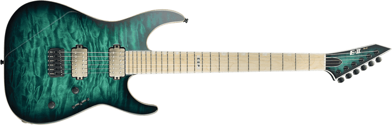 Esp E-ii M-ii Nt Japon Bare Knuckle Hh Fr Mn - Black Turquoise Burst - E-Gitarre in Str-Form - Main picture