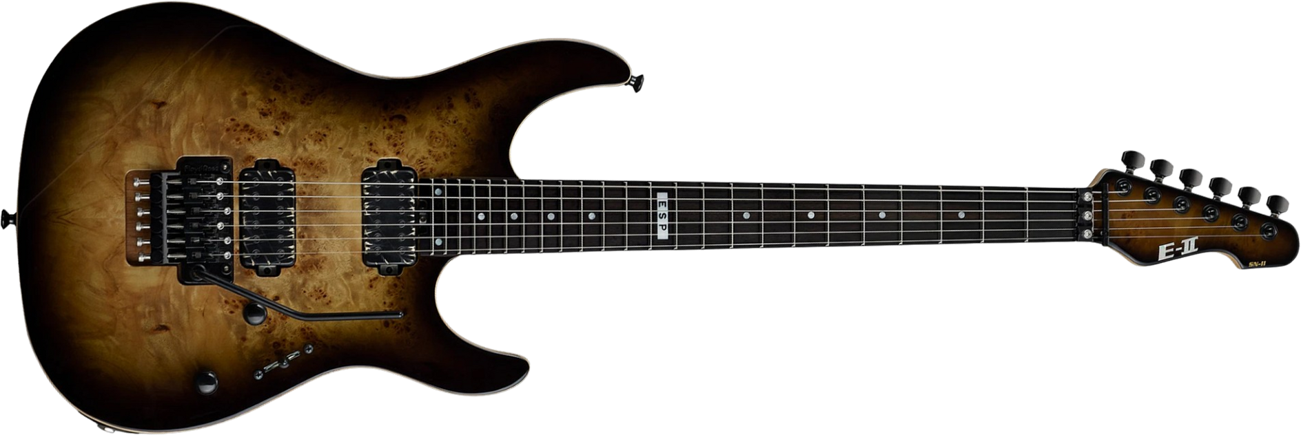 Esp E-ii Sn-ii Jap 2h Bare Knuckle Fr Eb - Nebula Black Burst - E-Gitarre aus Metall - Main picture