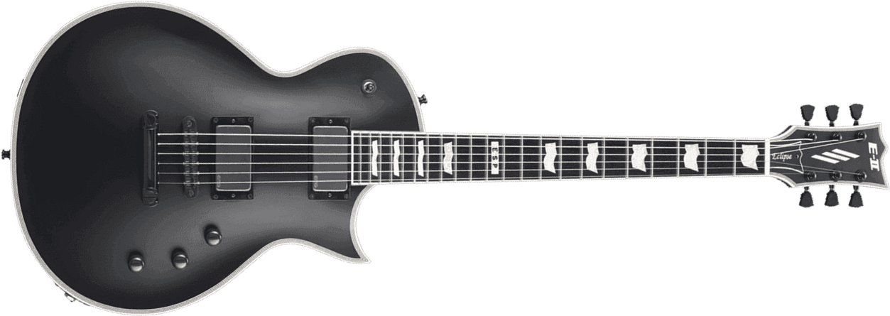 Esp Eclipse Jap 2h Emg Ht Eb - Black Satin - Single-Cut-E-Gitarre - Main picture