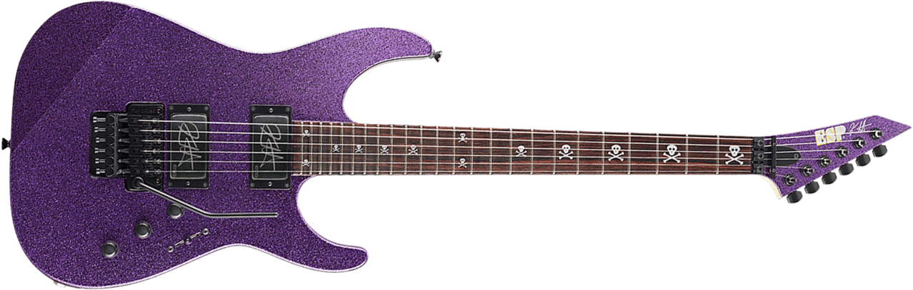 Esp Kirk Hammett Kh-2 Signature Hh Emg Fr Rw - Purple Sparkle - E-Gitarre in Str-Form - Main picture
