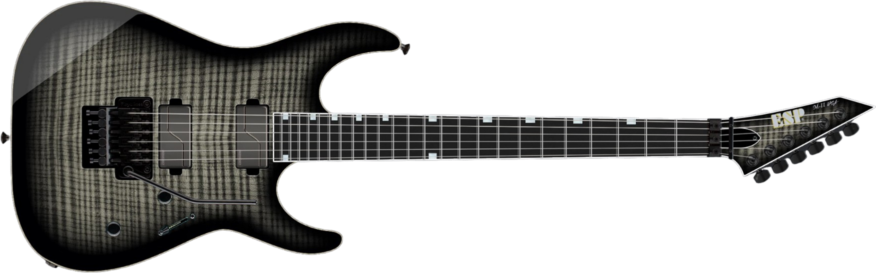 Esp M-ii Ntb Usa 2h Fishman Fluence Modern Fr Eb - See Thru Black Sunburst - E-Gitarre aus Metall - Main picture