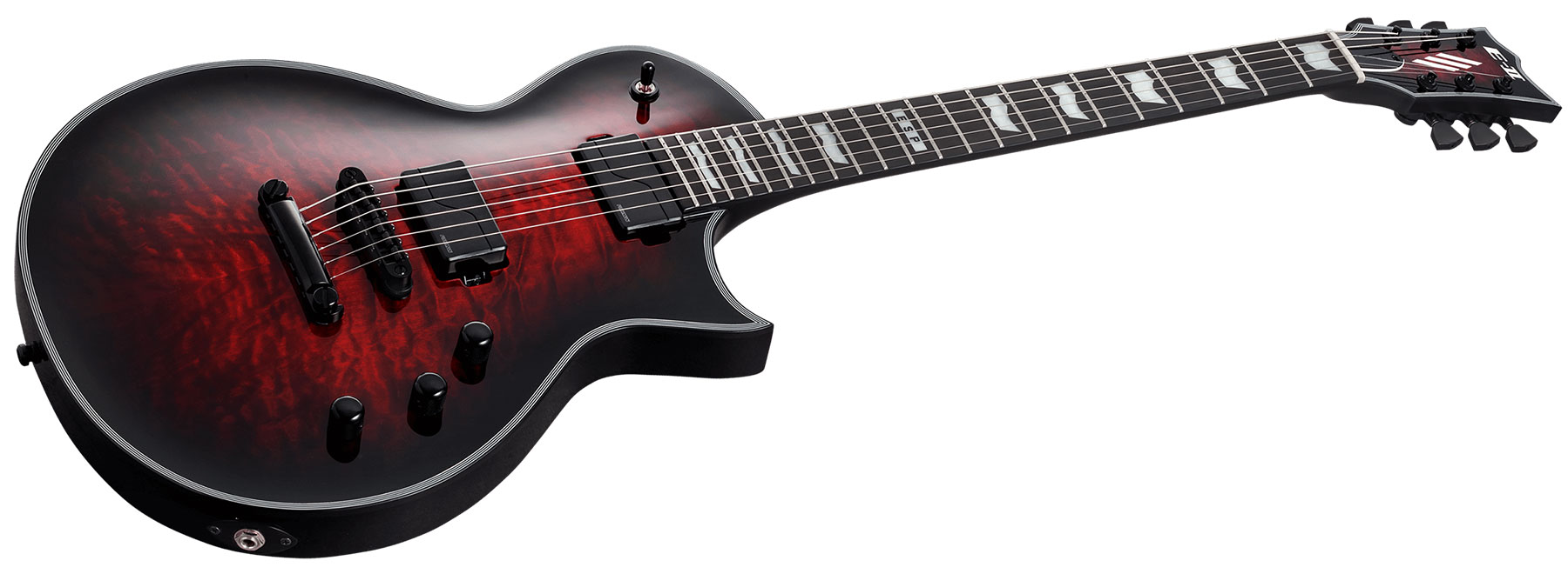 Esp E-ii Eclipse Ec Qm Fl Jap 2h Fishman Fluence Modern Ht Eb - See Thru Black Cherry Sunburst - Single-Cut-E-Gitarre - Variation 1