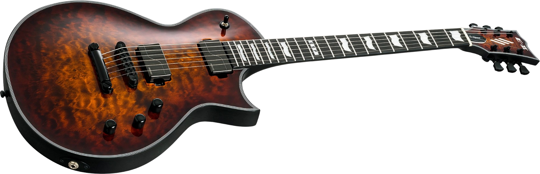 Esp E-ii Eclipse Jap 2h Fishman Fluence Modern Ht Eb - Tiger Eye Sunburst - Single-Cut-E-Gitarre - Variation 1