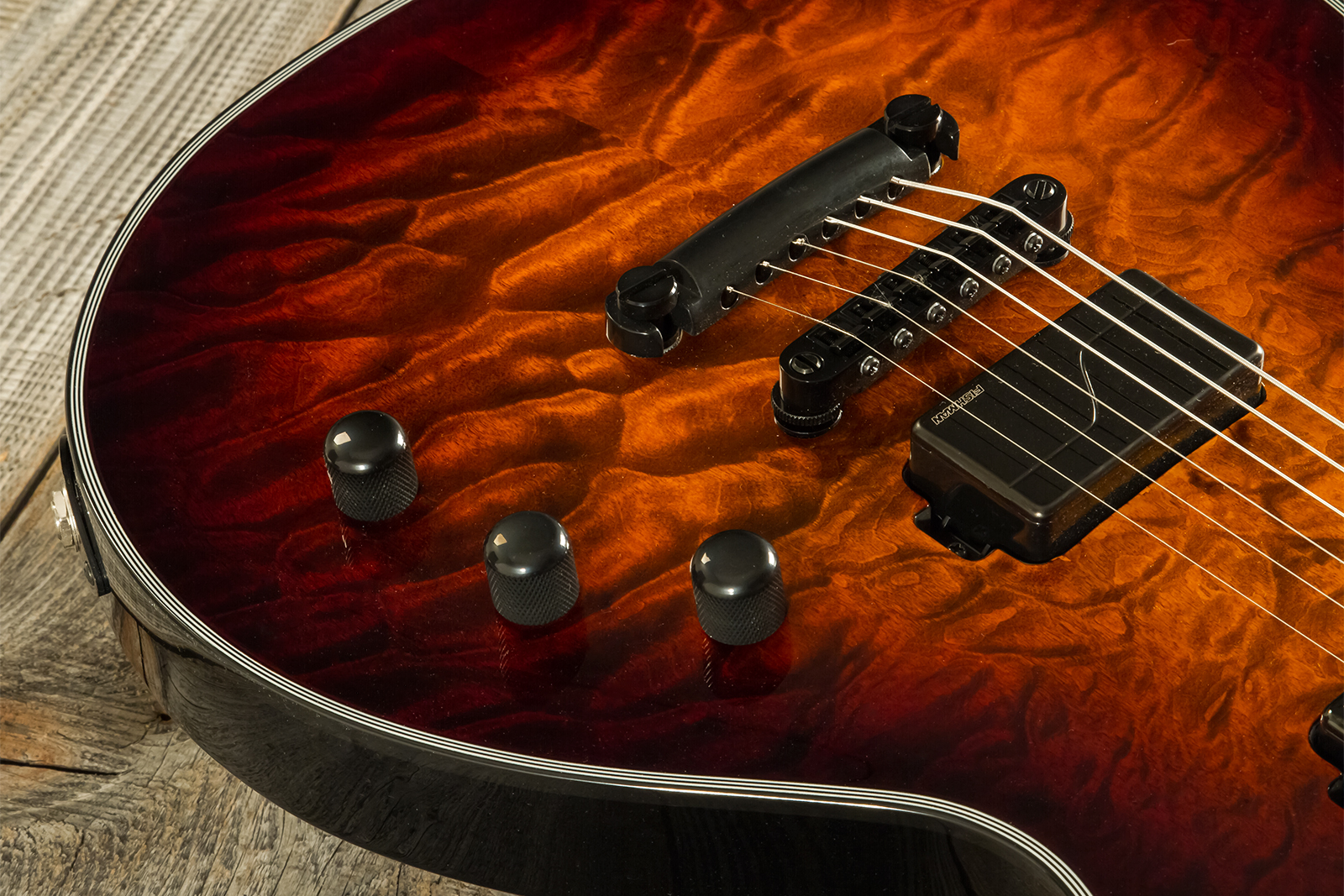 Esp E-ii Eclipse Jap 2h Fishman Fluence Modern Ht Eb - Tiger Eye Sunburst - Single-Cut-E-Gitarre - Variation 7