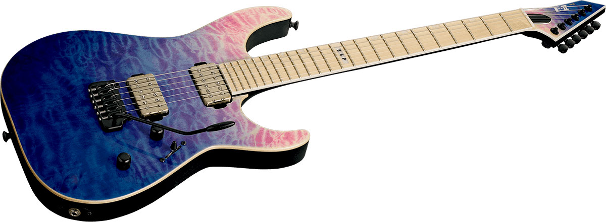 Esp E-ii M-ii Hst Qm Jap 2h Bare Knuckle Trem Eb - Indigo Purple Fade - E-Gitarre in Str-Form - Variation 1