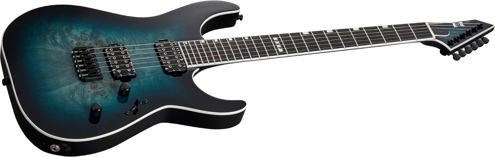 Esp E-ii M-ii Jap 2h Bare Knuckle Ht Eb - Mercury Blue Burst - E-Gitarre aus Metall - Variation 1