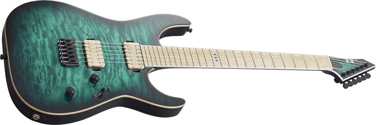 Esp E-ii M-ii Nt Japon Bare Knuckle Hh Fr Mn - Black Turquoise Burst - E-Gitarre in Str-Form - Variation 1