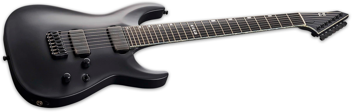 Esp Eii Horizon Nt7b Hipshot Jap 7c Baryton 2h Emg Eb - Black Satin - Bariton E-Gitarre - Variation 1