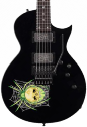 Single-cut-e-gitarre Esp Custom Shop Kirk Hammett 30th Anniversary KH-3 Spider (Japan) - Black w/spider graphic