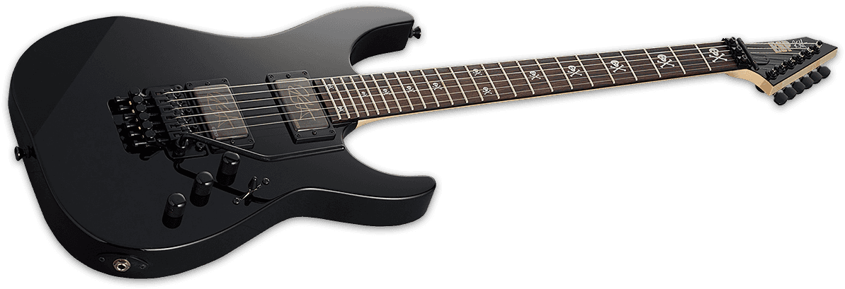Esp Custom Shop Kirk Hammett Kh-2 Neck Thru Body Jap Signature 2h Emg Fr Rw - Black - E-Gitarre in Str-Form - Variation 2