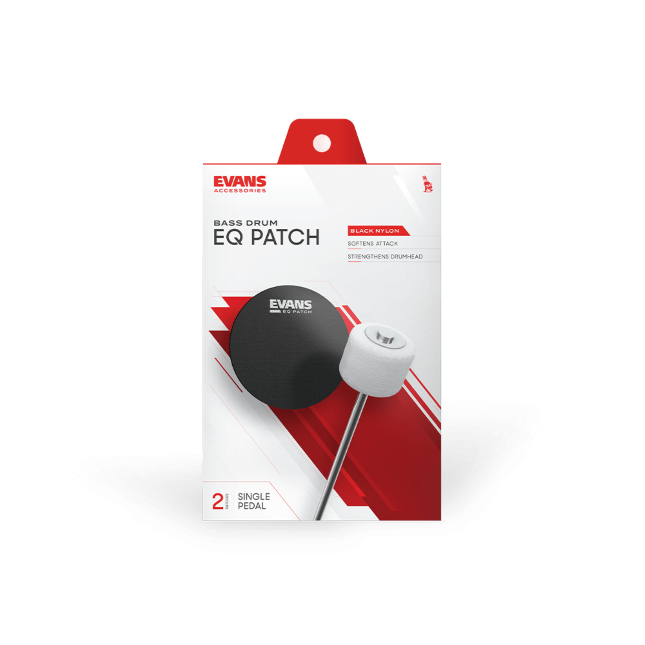 Evans Patch Eq Pour PÉdale De Grosse Caisse Simple En Nylon Noir - Sound Control Ringe - Variation 2