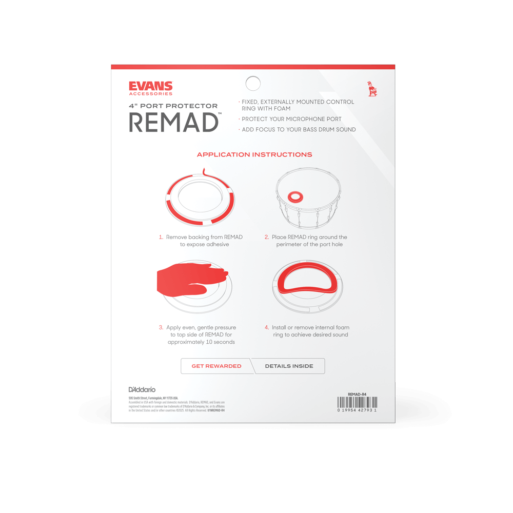 Evans Remad Port Hole Protector, 4 Inch - Sound Control Ringe - Variation 2