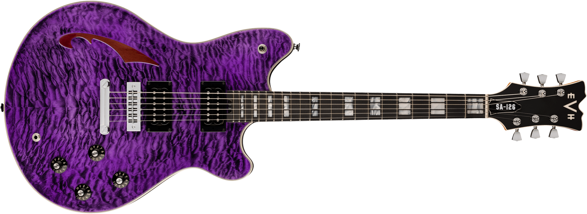 Evh Sa126 Special Qm 2h Ht Eb - Transparent Purple - E-Gitarre aus Metall - Main picture