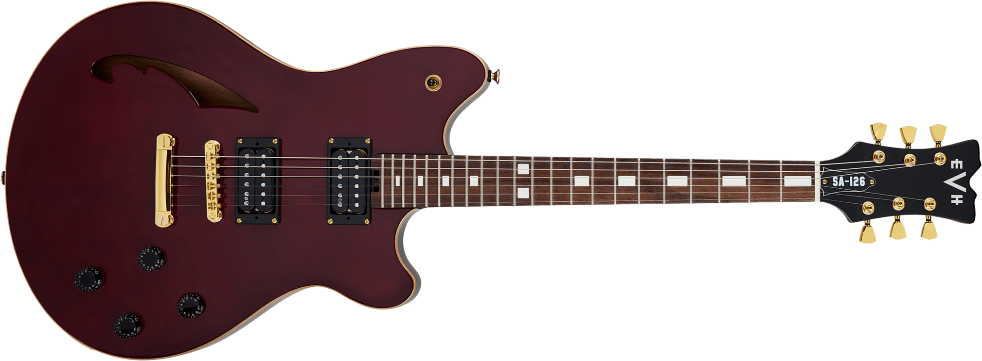 Evh Sa126 Standard 2h Ht Rw - Wine Red - Semi-Hollow E-Gitarre - Main picture