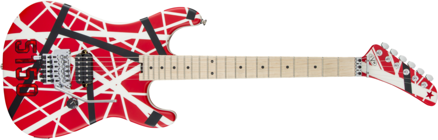 Evh Striped Series 5150 Mex Mn 2017 - Red, Black & White Stripes - E-Gitarre in Str-Form - Main picture