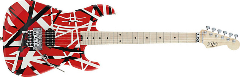 Evh Striped Series - Red With Black Stripes - E-Gitarre in Str-Form - Main picture