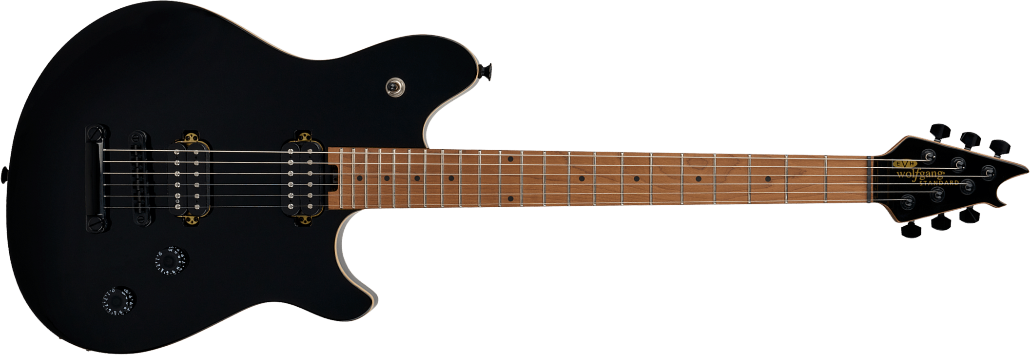 Evh Wolfgang Standard Tom Ind 2h Ht Mn - Gloss Black - E-Gitarre aus Metall - Main picture