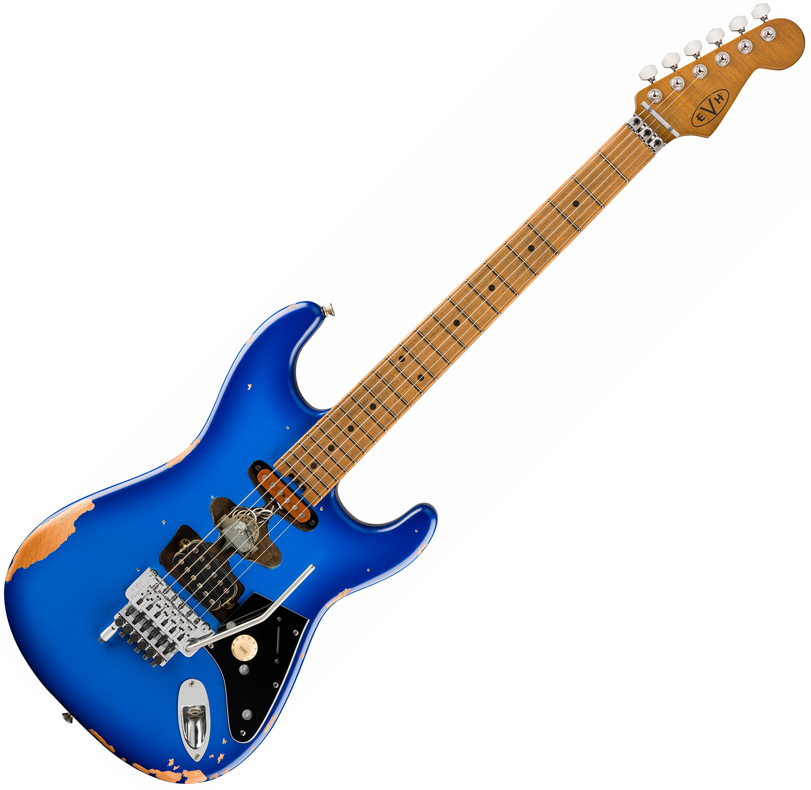 Evh Frankenstein Relic Mex 1h Fr Mn + Premium Cable 42.inc + Premium Strap - Blueburst - E-Gitarre Set - Variation 2