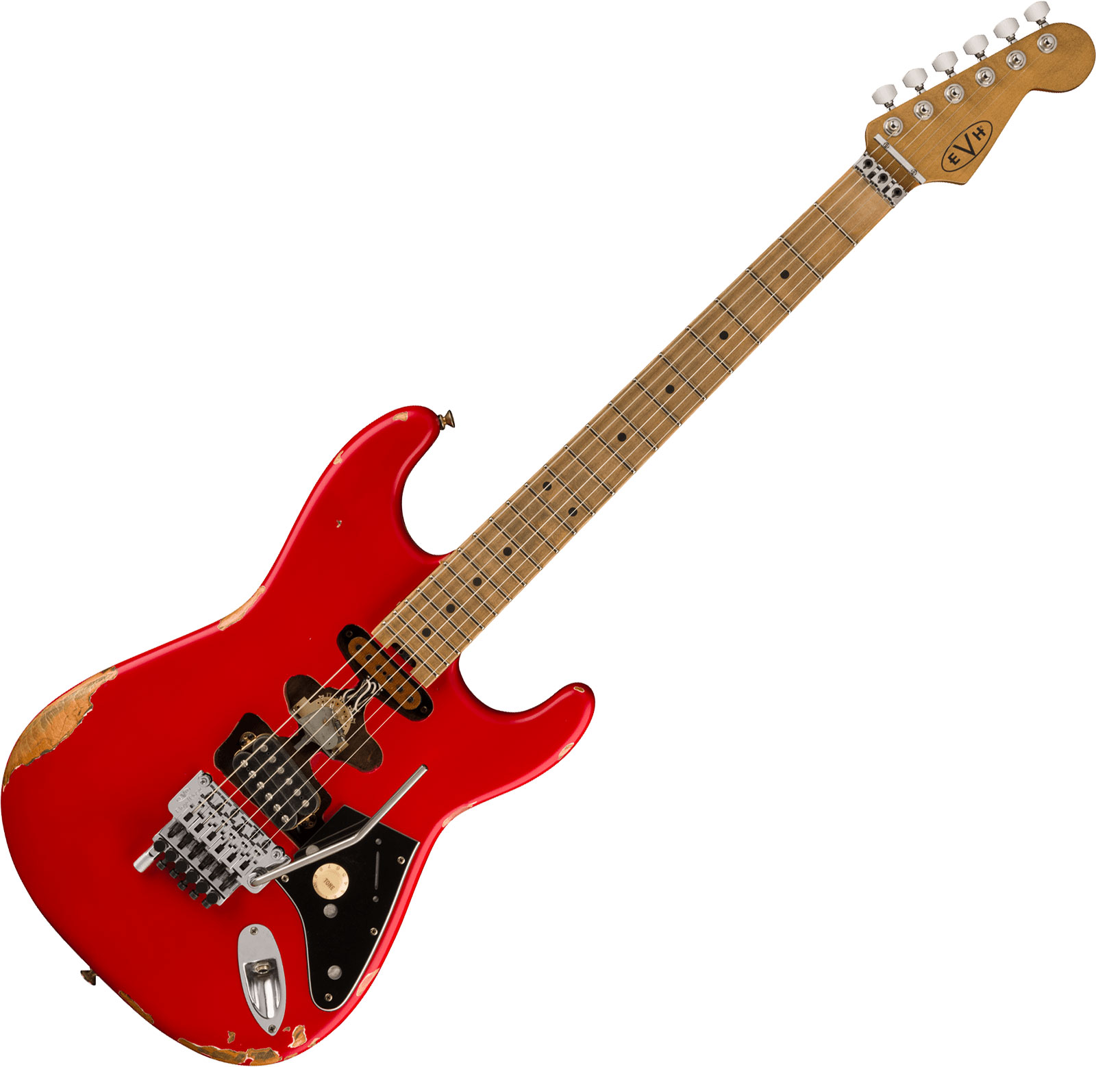 Evh Frankenstein Relic Mex 1h Fr Mn + Premium Cable 42.inc + Premium Strap - Red - E-Gitarre Set - Variation 1