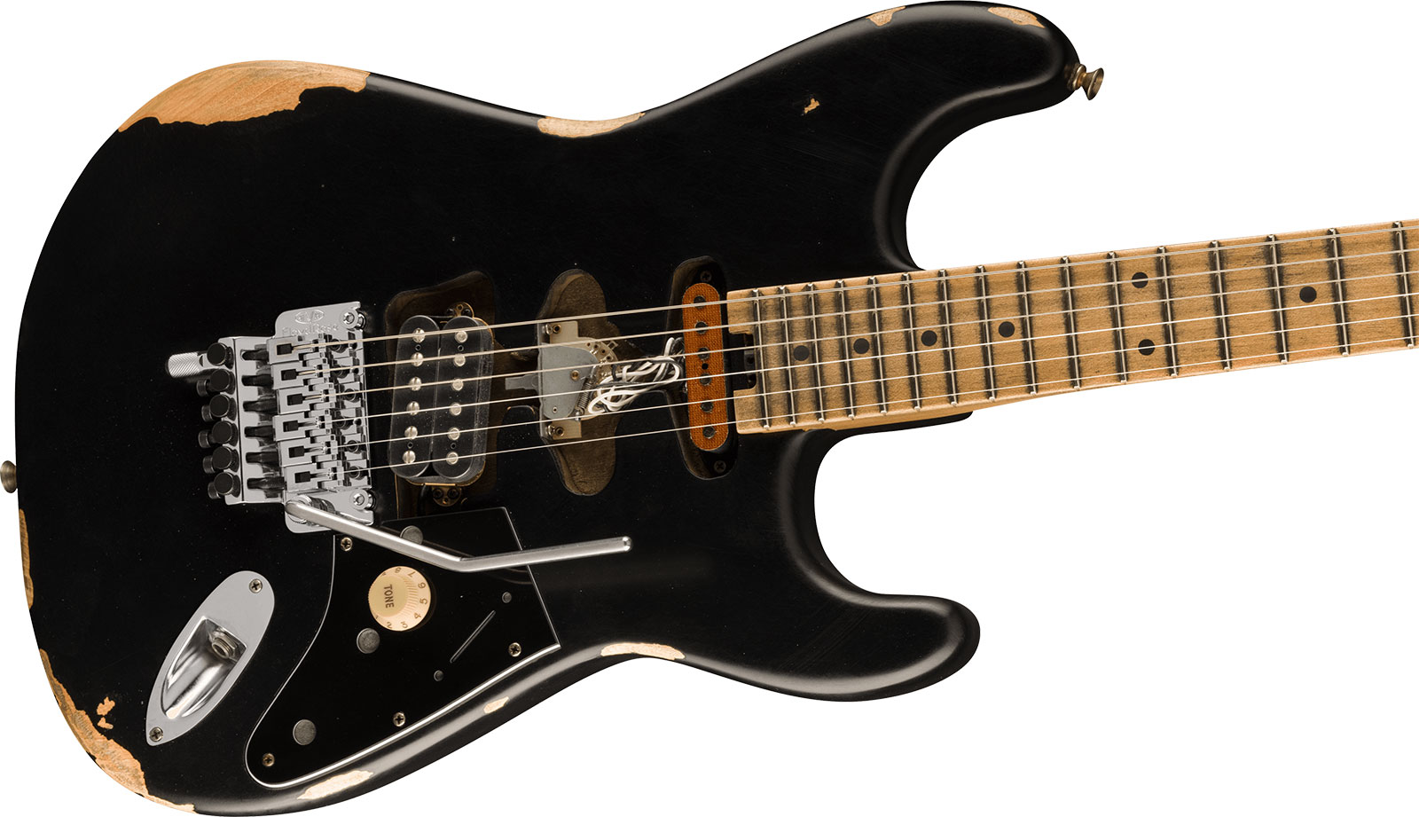 Evh Frankenstein Relic Mex 1h Fr Mn + Premium Cable 42.inc + Premium Strap - Black - E-Gitarre Set - Variation 3
