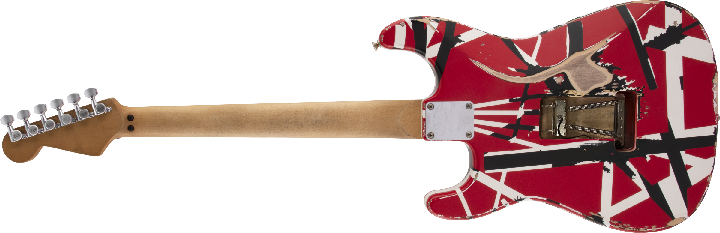 Evh Eddie Van Halen Frankenstein Frankie Striped Series Mex H Fr Mn - Red With Black & White Stripes - E-Gitarre in Str-Form - Variation 1