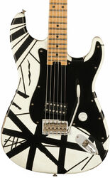 E-gitarre in str-form Evh Striped Series '78 Eruption - White with black stripes relic