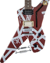 E-gitarre aus metall Evh                            Striped Series Shark - Burgundy with silver stripes