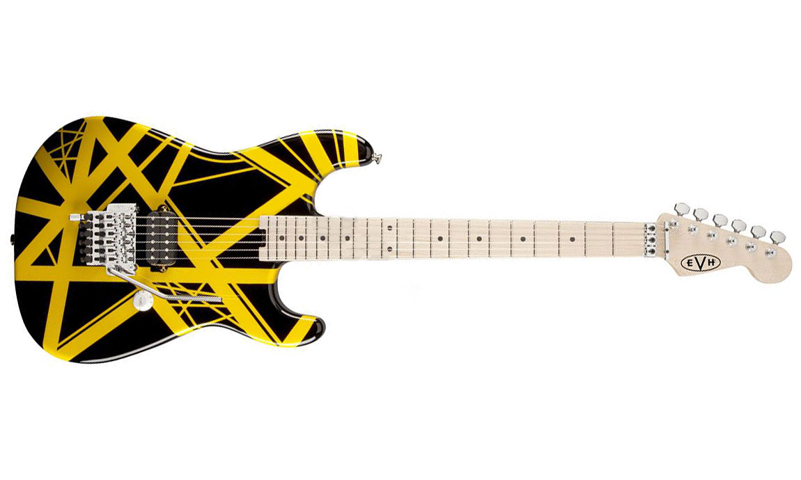 Evh Striped Series - Black With Yellow Stripes - E-Gitarre in Str-Form - Variation 1