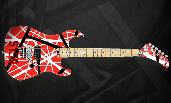 Evh Striped Series 5150 Mex Mn 2017 - Red, Black & White Stripes - E-Gitarre in Str-Form - Variation 1