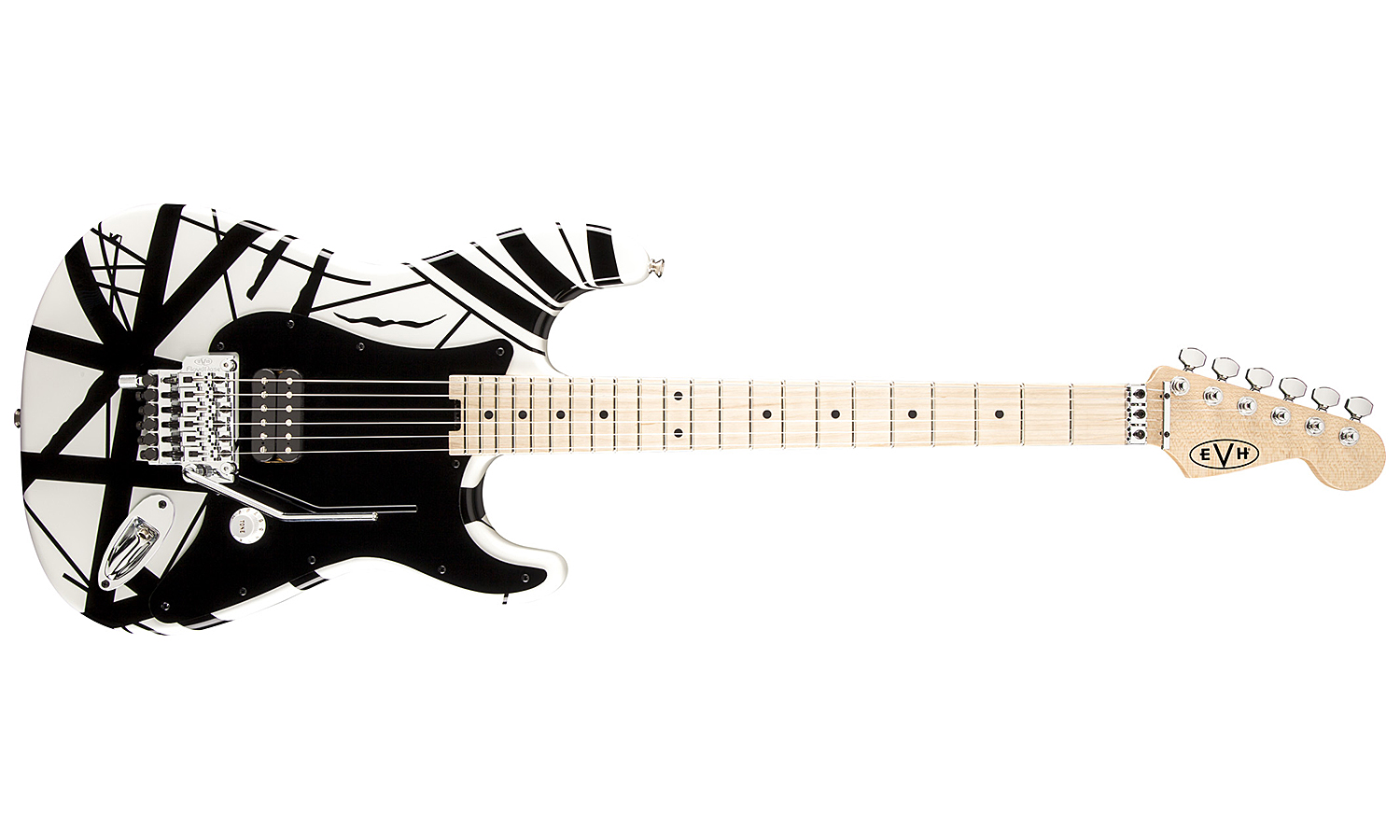 Evh Striped Series - White With Black Stripes - E-Gitarre in Str-Form - Variation 3