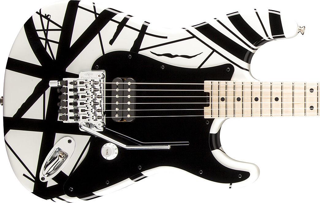 Evh Striped Series - White With Black Stripes - E-Gitarre in Str-Form - Variation 4