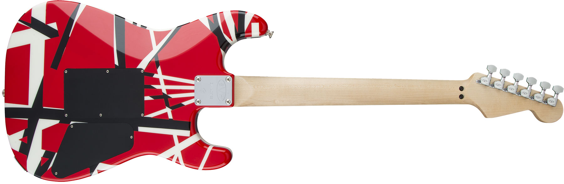 Evh Striped Series Lh Gaucher Signature H Fr Mn - Red Black White Stripes - E-Gitarre für Linkshänder - Variation 1