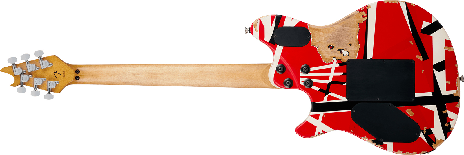 Evh Wolfgang Special Striped Ltd Mex 2h Fr Eb - Aged Red Black & White Stripes - E-Gitarre aus Metall - Variation 1