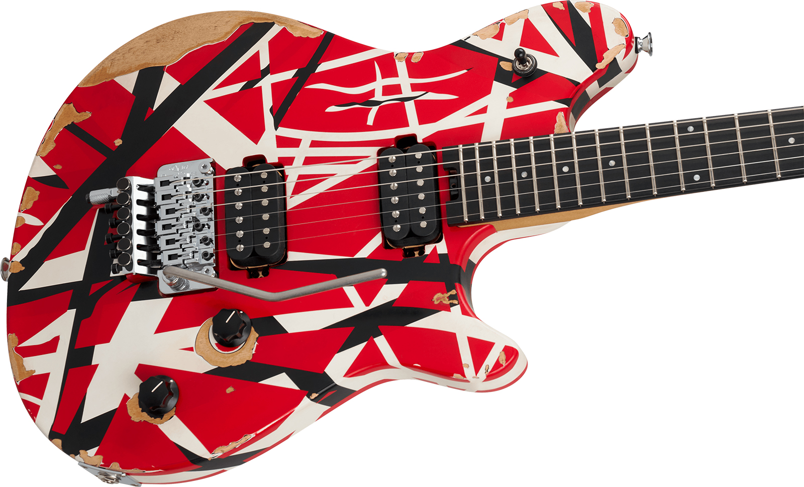 Evh Wolfgang Special Striped Ltd Mex 2h Fr Eb - Aged Red Black & White Stripes - E-Gitarre aus Metall - Variation 2