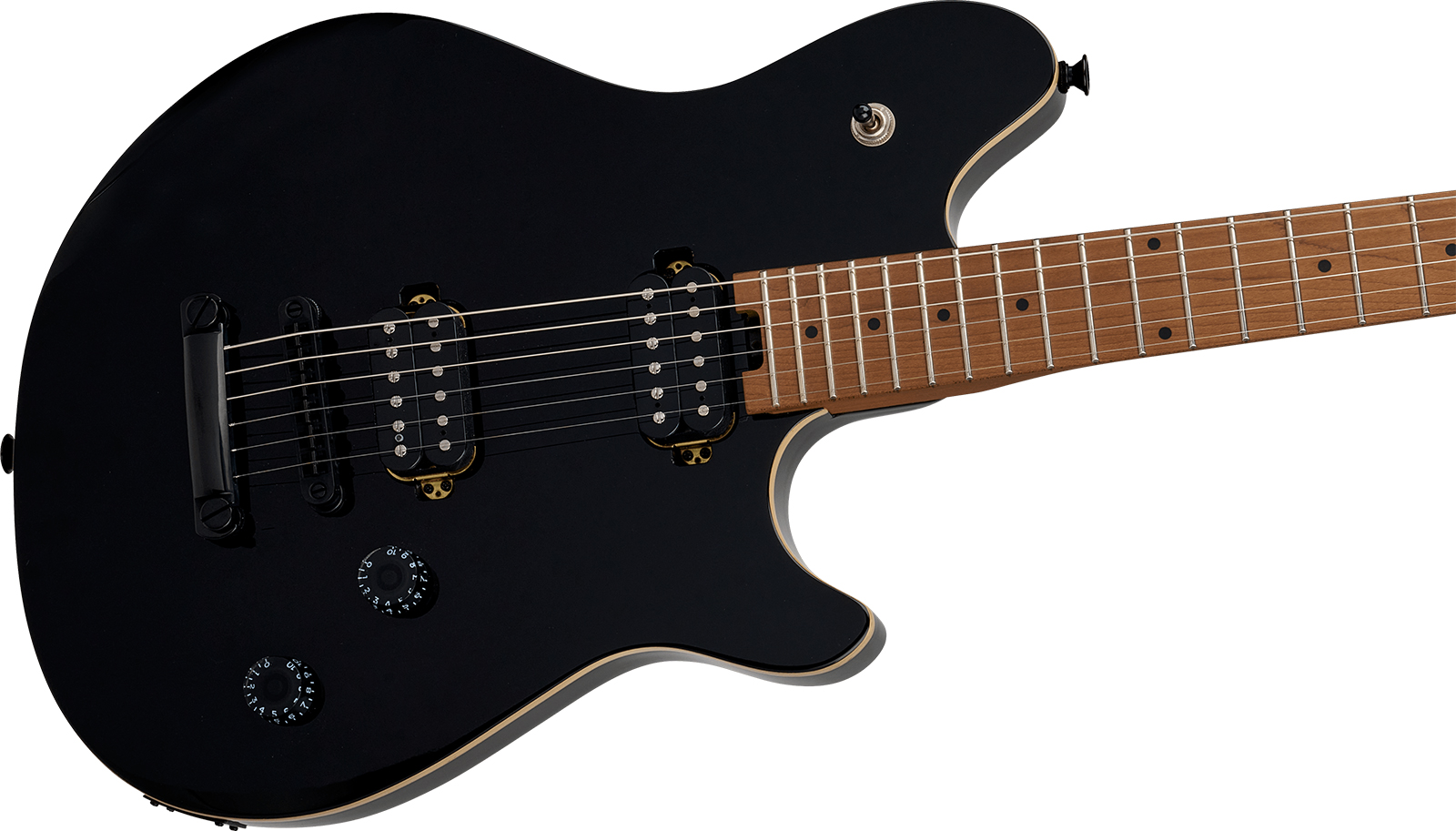 Evh Wolfgang Standard Tom Ind 2h Ht Mn - Gloss Black - E-Gitarre aus Metall - Variation 2