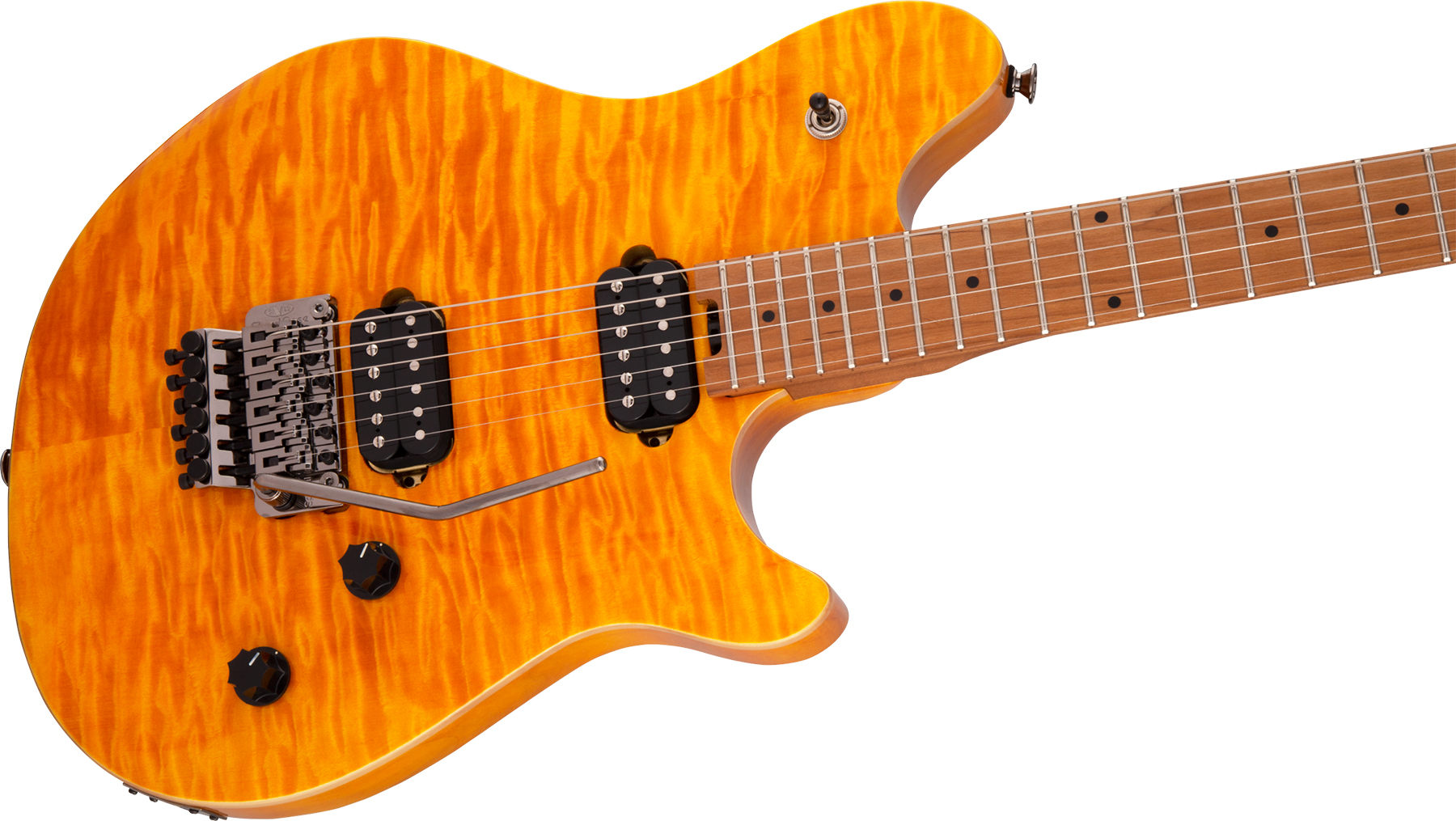 Evh Wolfgang Wg Standard Qm 2h  Fr Mn - Transparent Amber - E-Gitarre aus Metall - Variation 2