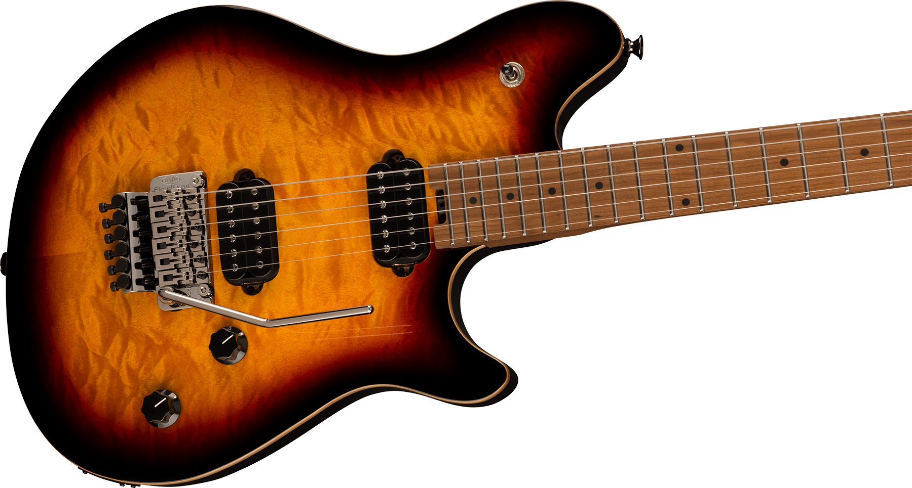 Evh Wolfgang Wg Standard Qm 2h  Fr Mn - 3-color Sunburst - E-Gitarre aus Metall - Variation 2