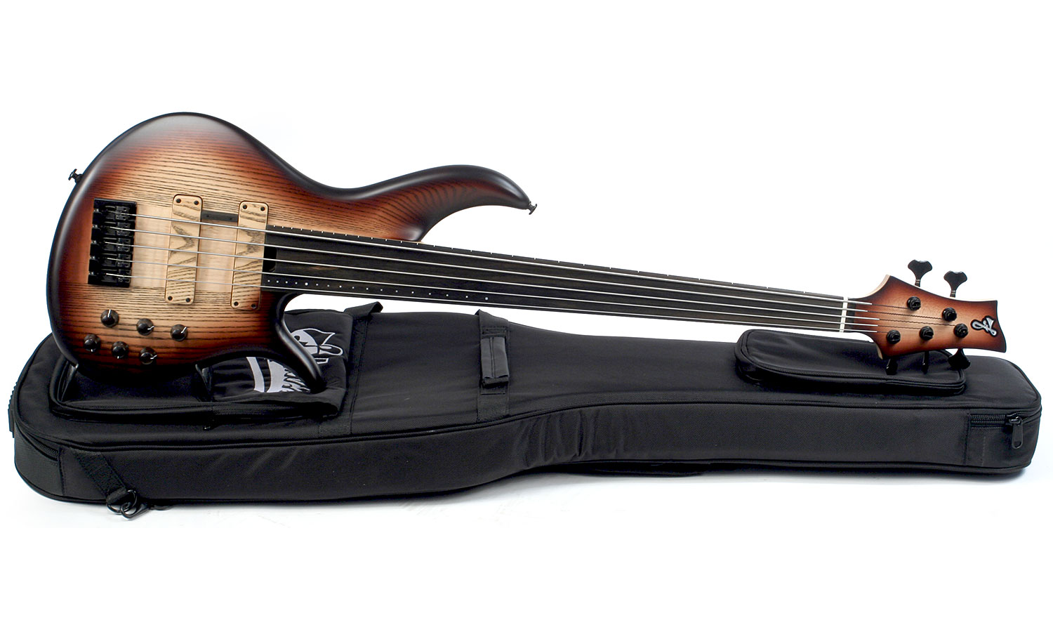 F Bass Bnf5 Fretless 5 String Ebony Fretboard - Brown Burst Satin - Solidbody E-bass - Variation 1